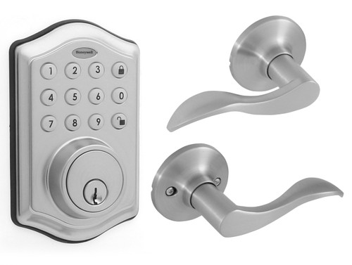 Digital Deadbolt with Passage Lever Satin Nickel