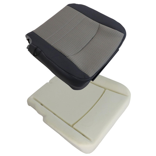 SecosAutoparts Driver Side Bottom & Foam Cushion Cloth Gray Seat Cover Compatible with Dodge Ram 1500 2500 3500 4500 5500 2009 2010 2011 2012