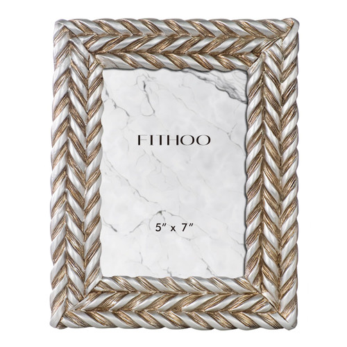 5 x 7 Picture Frame Spiral Rope Design Vintage Style Resin Photo Frame with High Definition Glass Antique Display Holder for Tabletop Wall Hanging (A - Silver) 5 x 7 Picture Frame Spiral Rope Design Vintage Style Resin Photo Frame with High Definition Glass Antique Display Holder for Tabletop Wall Hanging (A - Silver)