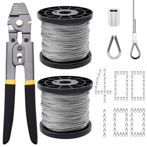 656ft 1/16" Wire Rope Crimping Tool Kit