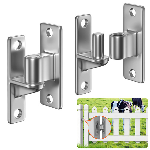Aglehome 2pack Gate Hinges Heavy Duty, Wall Mount Gate Hinge Outdoor Chain Link Fence Hardware for Max 600 Lbs