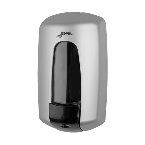 Jofel - Liquid soap Dispenser for Wall mounting, refillable with 0.9L Capacity, soap Dispenser, Anti-Corrosion and Drop Protection Valve, ABS Container, Aitana-AC70300