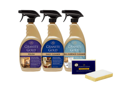 Granite Gold Home Care Collection Streak-Free Cleaning for Granite, Marble, Travertine, Quartz, Natural Stone Countertops, and Floors 24 Fluid Ounces 4-Pack 1 Count Granite Gold Home Care Collection Streak-Free Cleaning for Granite, Marble, Travertine, Quartz, Natural Stone Countertops, and Floors 24 Fluid Ounces 4-Pack 1 Count