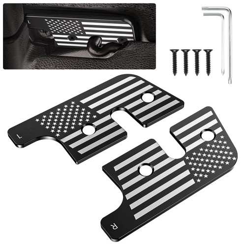 Aluminum Alloy Sun Visor Repair Kit - American Flag Sun Visor Clips Compatible with Jeep Wrangler JK 2018, JL 2018-2023, 2020-2023 Gladiator Accessories Used for Repairs Vehicle Sagging Sun Visor