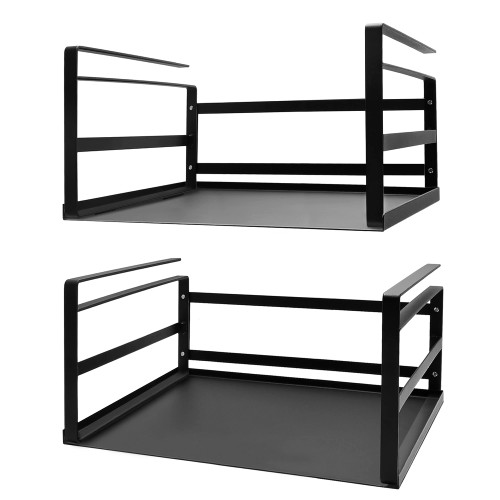Nxconsu 2 Pack Large Heavy Duty Under Cabinet Organizer, Slide-Under Shelf Basket with Solid Metal Bottom, Hanging Pantry Shelf for Kitchen Cupboard Bookshelf Closet, Holds 30 lbs, Black, 16.14"