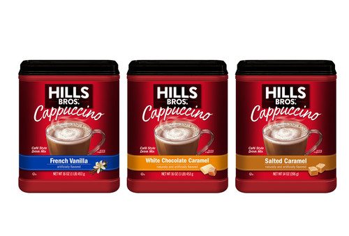 Hills Bros. Cappuccino Mix – Rich, Frothy Coffeehouse-Tasting Instant Drink Mix – Quick and Easy Preparation – Perfect for Hot & Iced Drinks & Creaming Coffee – Rich Variety Pack, 2 Packs of 16oz & 1 Pack of 14oz