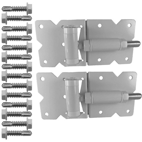 Vinyl Gate Hinges White - for Vinyl, PVC or Plastic Fencing. Vinyl Fence Gate Hinges w/Mounting Hardware