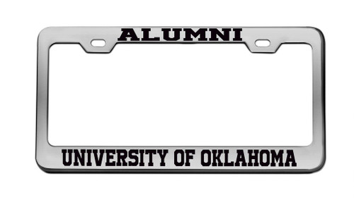 Alumni University of Oklahoma University Chrome License Plate Frame Tag Black Alumni University of Oklahoma University Chrome License Plate Frame Tag Black