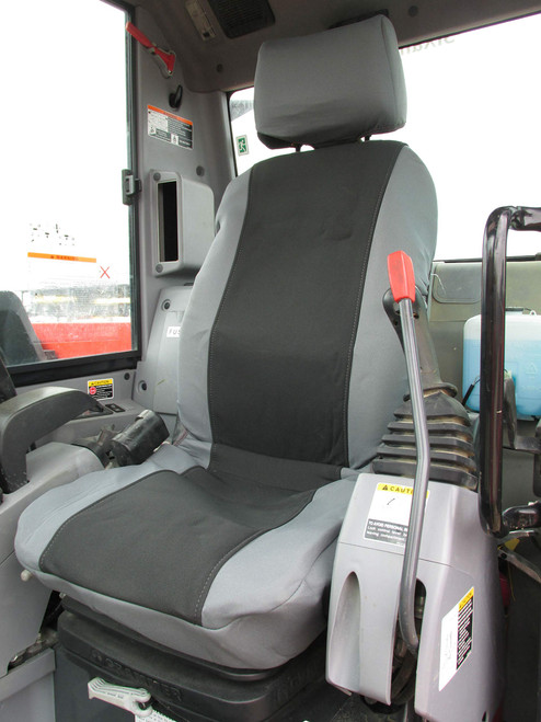 Durafit Seat Covers, Gray with Black Seat Covers for Kubota Excavator KX080