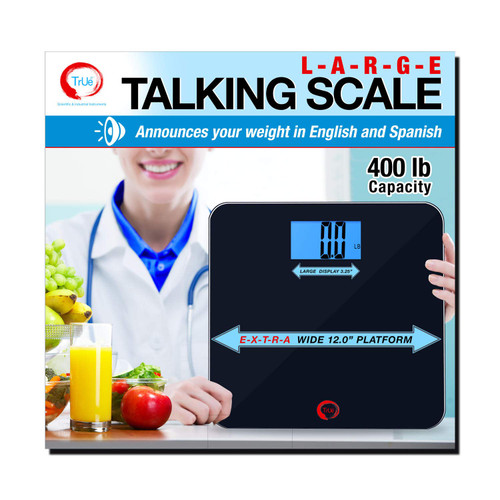 True 42 ECHO-400 Large Talking Bathroom Scale, 400lb Capacity- Extra Wide Platform- Large LCD- Precision Digital Scale True 42 ECHO-400 Large Talking Bathroom Scale, 400lb Capacity- Extra Wide Platform- Large LCD- Precision Digital Scale