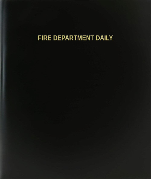 BookFactory Fire Department Daily Log Book/Journal/Logbook - 120 Page, 8.5''x11'', Black Hardbound (XLog-120-7CS-A-L-Black(Fire Department Daily Log Book))