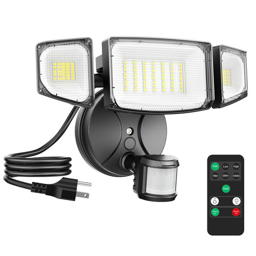 iMaihom Plug in Flood Light 65W Outdoor Motion Sensor Security Light, Black