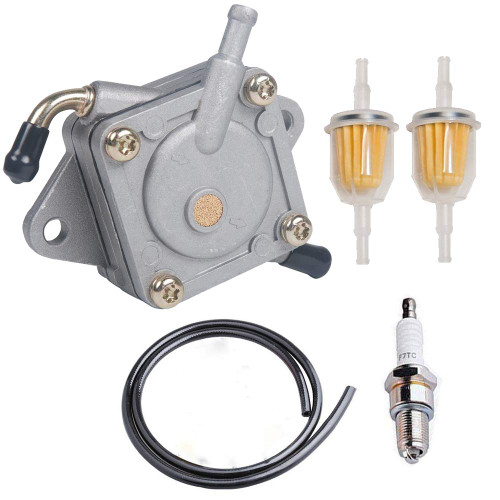 HIFROM Replacement Club Car Fuel Pump Cart Fuel Filter Spark Plug with 2-Feet Fuel Line replacement for Gas Golf DS Precedent from 1984 to Present 290FE 350FE Kawasaki Engine 1014523