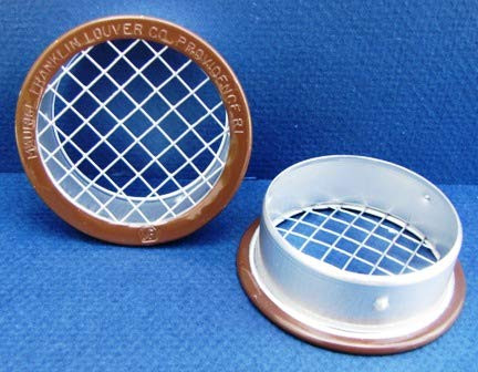 2.5" Round Open Screen Vent w 1/4" mesh - Brown - Package of 4