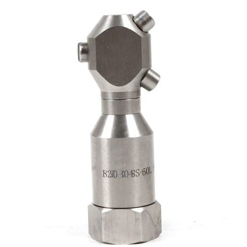 Rotating Spraying Tank Jet Nozzle, 3 Heads 360 Degree, 1, 1/2, 3/4 in Internal Thread Washing Nozzle,Pressure Washer Sewer Jetter Nozzle, Stainless Steel Rotary Washing Nozzles (3/4” Internal Thread)