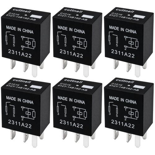 Cuttnell 6-Pack 8T2T-14B192-AB Relay (12V 30A 4-Pin)