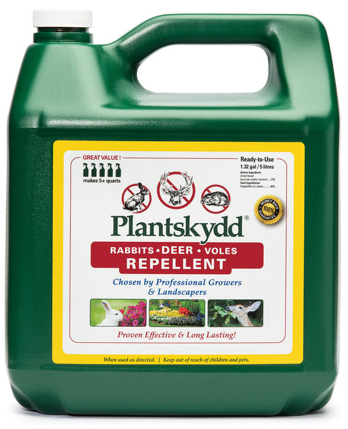 Plantskydd Animal Repellent - Repels Deer, Rabbits, Elk, Moose, Hares, Voles, Squirrels, Chipmunks and Other Herbivores; Ready to Use Liquid - 1.3 Gallon Jug (PS-5L)
