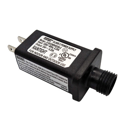 24V LED Transformer LED Controller Class 2 Power Supply, IP44 Waterproof Low Voltage Transformer US Plug for 24V 6W Christmas Light, String Light (24V6W 1Pack)
