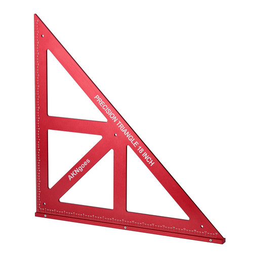 AKNgoes Precision Triangle Square 18inch, Metric & Imperial Scale Framing Square for Precise 90 and 45-Degree Measurement, Aluminum Alloy Architect Ruler for Carpenter