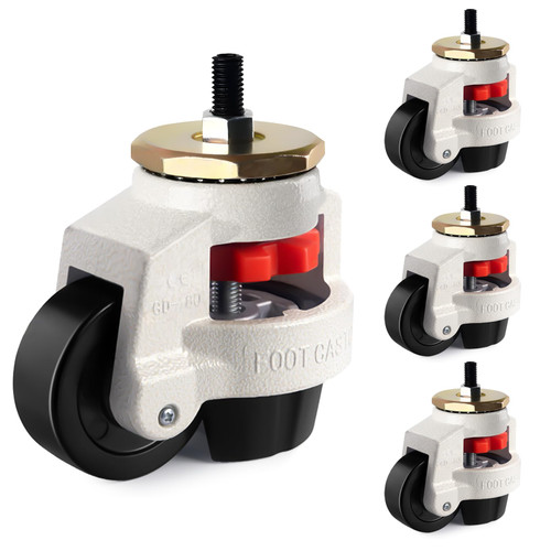 Retractable Leveling Machine Casters 4Pcs- 4400 lbs Per Set - Premium Quality - Heavy Duty Machine Retractable Casters - 1100 lbs Capacity Each Caster(2.5 INCH)