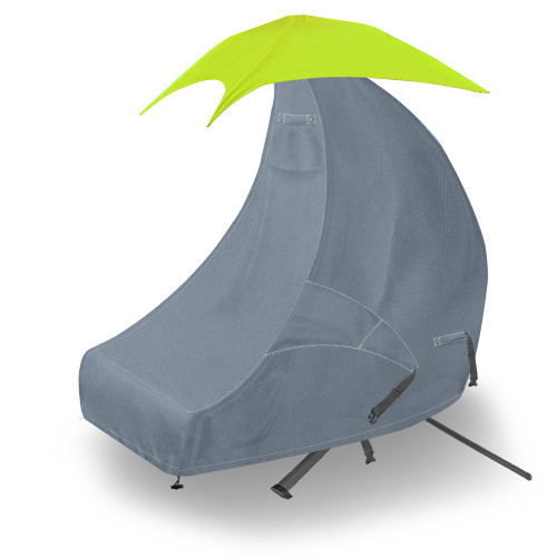 HWmatyCover 73 Inch Patio Hanging Chaise Lounge and Stand Cover with Zipper Waterproof Outdoor Curved Steel Hammock Lounge Swing Chair Covers