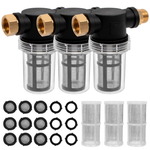 BEETRO Garden Hose Filter for Pressure Washer Inlet Water, Sediment Filter Attachment, with 100 Mesh and 40 Mesh Screen, 3 Sets
