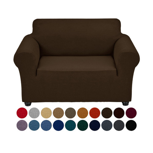 Joccun Stretch Chair Couch Cover,1-Piece Sofa Slipcover Spandex Jacquard Fabric Sofa Covers with Elastic Bottom,Washable Furniture Protector for Dogs, Cats, Kids (Armchair,Seal Brown)