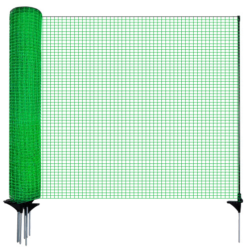 HIDALIFE Temporary Fence with Posts,3‘x50‘ Safety Barrier for Dog Snow Plastic Mesh Fencing with Fiberglass Stake Windbreak Rope,Movable Fencing Roll for Garden Backyard Outdoor Animal Protect