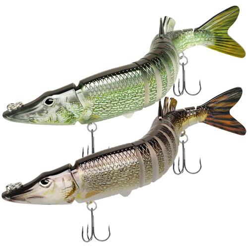 TRUSCEND Swimmax Easy Catch Fishing Lures with BKK Hooks, Wiggling, Vibrating, Rattling and Gurgling for More Bite, Heavy-Duty Dyneema Fiber Jointed Swimbaits for Bass, Trout, Walleye, Crappie, Pike