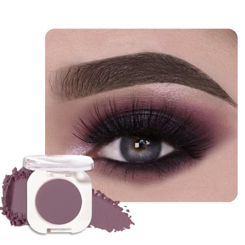 HHLTOH Dark Plum Taupe Single Matte Eyeshadow Makeup, Neutral Powde Eye Shadow for Older Women, Dark Violet Matte Singles Eyeshadow Palette Pigmented Waterproof, Girls Christmas Vegan Eyeshadows Gifts