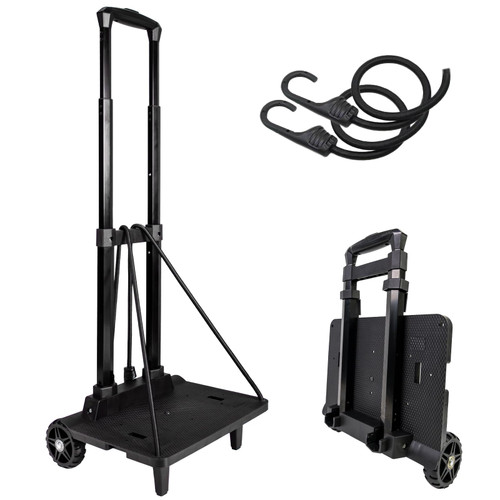 Foldable Backpack Cart with Elastic Straps, Lightweight Aluminum Trolley