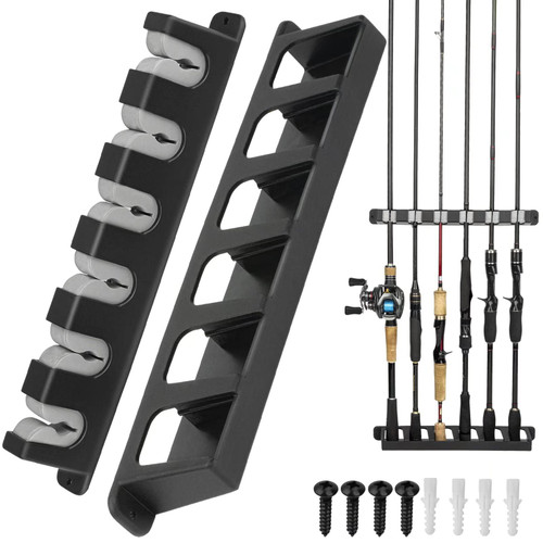 THKFISH Fishing Rod Rack Holders Wall Mount Vertical/Horizontal for Garage