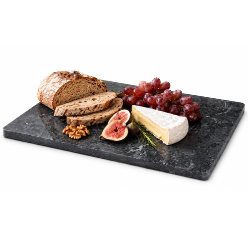 Diflart Natural Marble Stone Cutting Board for Kitchen, 16x20 Inch, Black, Marble Slab Pastry Board Large with Non Slip Feets for Keep the Dough Cool and Chocolate Tempering, Pack of 1 Pcs