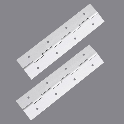 [2-Pack] 8-Inch White 304 Stainless Steel Piano Hinges,Heavy Duty 0.05-Inch Thick Continuous Hinges,2-Inch Open Width,Ideal for Modern Cabinet Doors, Display Cases & Furniture Hardware