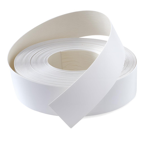 FAKILO PVC Edge Banding 2 inch x 50ft Veneer Edge Banding White with Hot Melt Adhesive Pre - glued Iron on Edging Tape Trim for Cabinet Plywood Repairs and Furniture Restoration