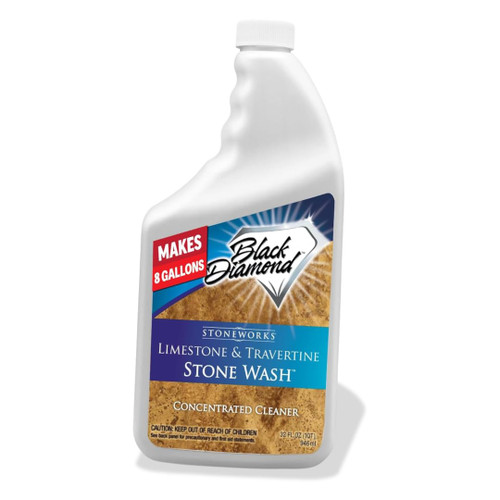 Black Diamond Stoneworks Limestone and Travertine Floor Cleaner: Natural Stone, Marble, Slate, Polished Concrete, honed or tumbled surfaces. Concentrated Ph. Neutral. (1-Quart)