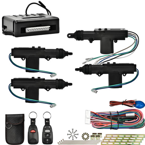 Holwim Universal Car Power Door Lock Kit with 4Pcs 12V Car Door Lock Actuator, Keyless Entry System with 2 Remotes, 1 Central Locking System, 1 Faraday Bag, Power Central Lock Kit for Cars,Auto,Truck
