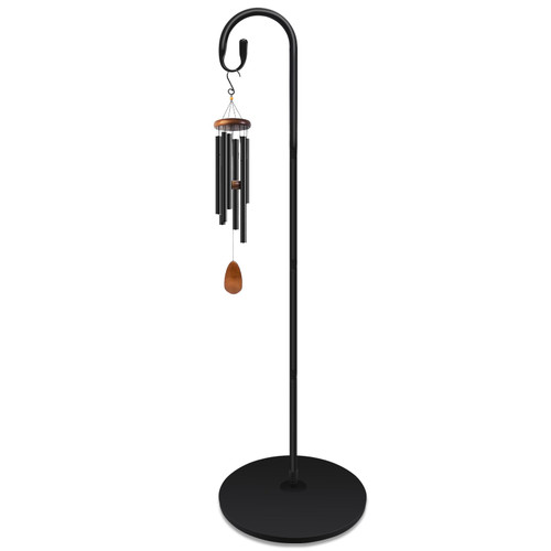 JETTIFY 63 Inch Shepherds Hooks for Outdoor Indoor with Round Base Stand, Adjustable Shepherds Hook for Bird Feeder, Lanterns, Wind Chime in Patio Garden