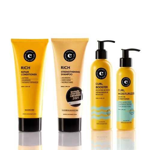 COCUNAT - Curl Volume Routine - Cleanses, Moisturises, Nourishes, Defines and Eliminates Frizz - Silicone and Sulphate Free - Curly Method