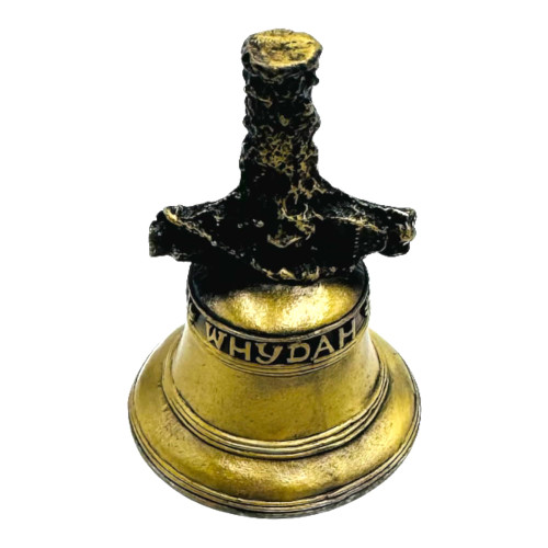 Whydah Pirate Ship Bell, Antique Gold and Black Finish, Elegant Historical Display