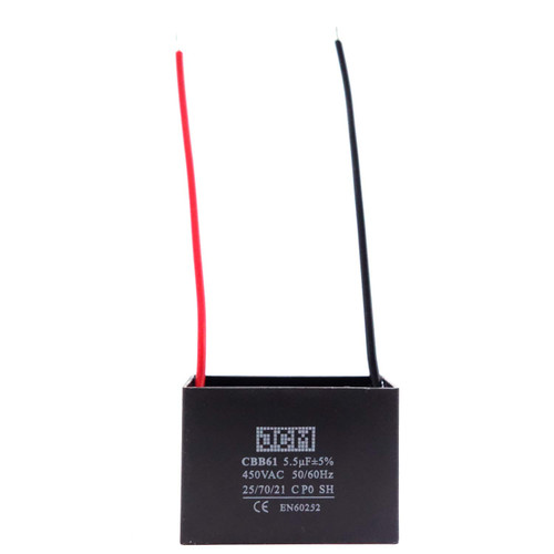 JCM 2 Wire Ceiling Fan Capacitor 5.5uF 450VAC CBB61