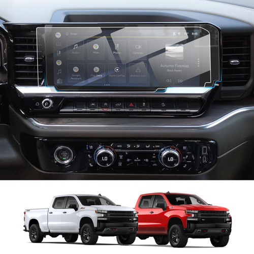 Moonlinks 2PCS Tempered Glass Screen Protector 13.4" Compatible with 2022-2025 2026 Chevy Silverado GMC Sierra 1500/2500/3500 Navigation Touchscreen Protector High Definition 9H Hardness Anti-Fingerprint