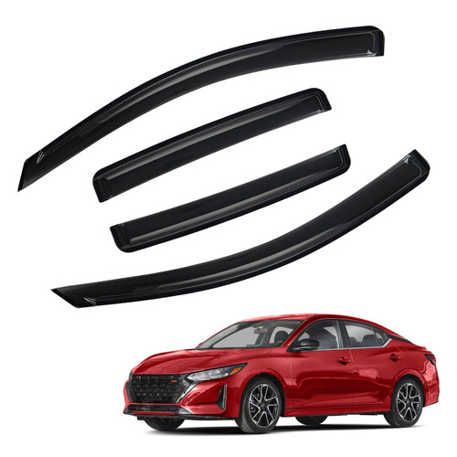 PLDDE Rain Guards Compatible with 2020-2025 Nissan Sentra,Tape-On Side Window Visor Wind Deflector Vent Visors Car Accessories 4pcs