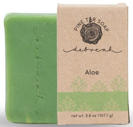 Debreah Aloe Bar Soap, Benefits of Pine Tar with a Fresh Smell, for Men and Women, Handmade, Vegan, Hot Process, Face And Body Soap