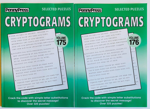Penny Press CRYPTOGRAMS Word Games Variety Puzzles from Penny Press Selected Puzzle Series Issue Numbers 175 and 176