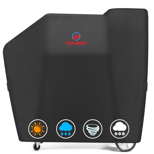 Comnova Grill Cover for Masterbuilt Gravity Series 560/600 Digital Charcoal Grill and Smoker, Waterproof & Heavy Duty, 600D Charcoal Grill Cover for MB20040220, Black (56" x 18" x 47")