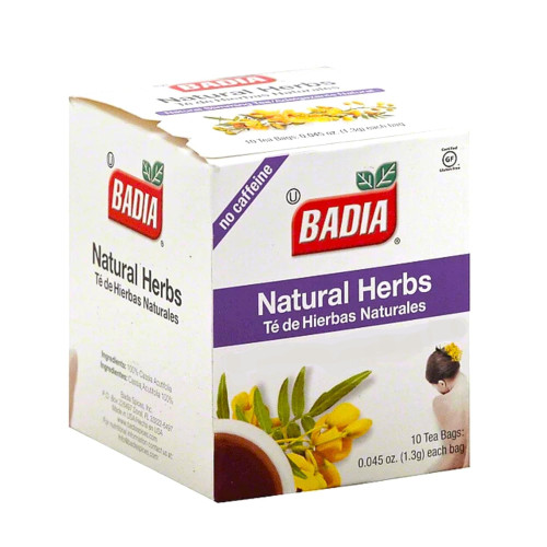 Badia Natural Herbs Tea, 10 Tea Bags – Herbal Blend for Brewing Hot or Iced Tea