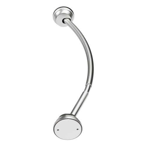 Zenna Home No Drill Curved Shower Curtain Rod, 32 - 40 Inches Adjustable Shower Rod for Small Tubs or Showers, Easy Install, Choice of No Drilling Tension or Wall Mount, Rustproof, Brushed Nickel