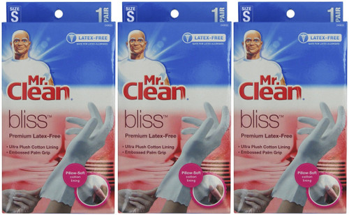 Mr. Clean Bliss Premium Latex-Free Gloves, Small, 3 pairs