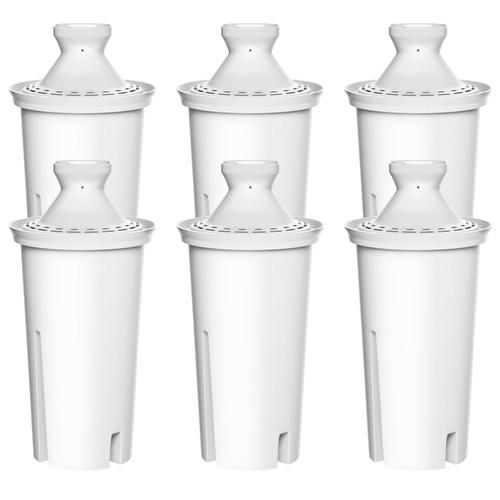 FOIRCEADAL 6 Pack Water Filter Replacement for Brita Filters, Pitchers and Dispensers, Classic 35557, OB03, Mavea 107007, Grand, Lake, Capri, and More, NSF Certified, BPA-Free